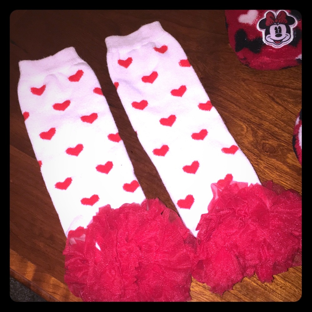 Valentine's infant leg warmers